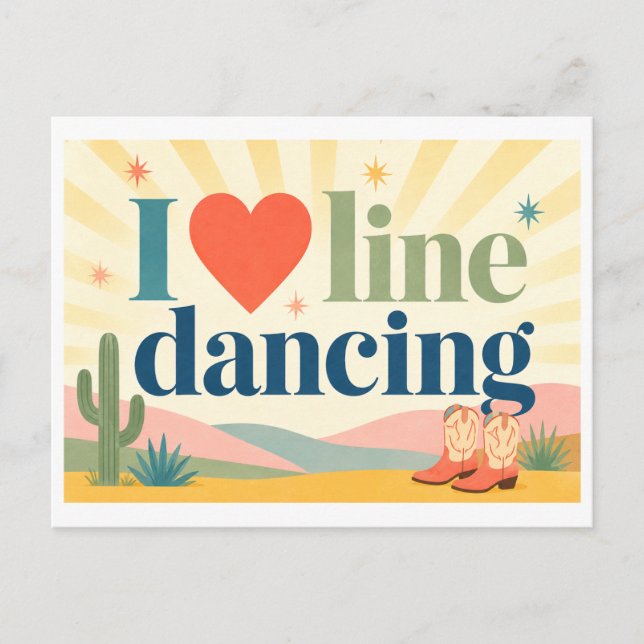 Postal "Me [Corazón] Bailar en Línea" (Anverso)