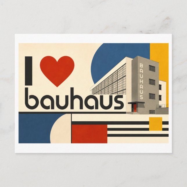Postal "Me [Corazón] Bauhaus" (Anverso)