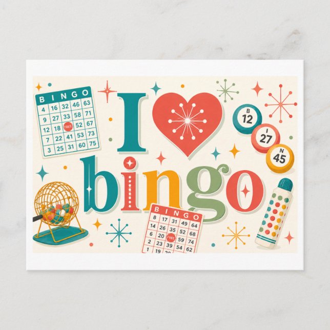 Postal "Me [Corazón] Bingo" (Anverso)