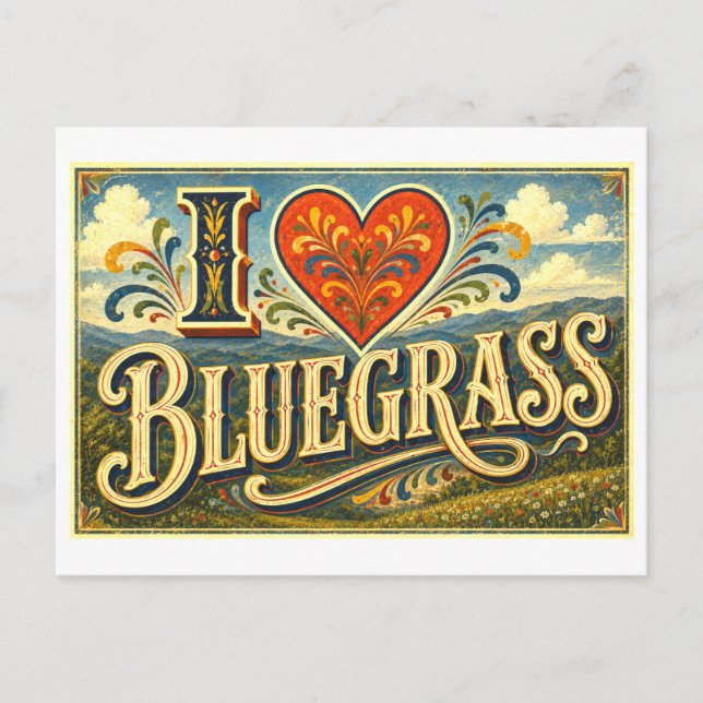 Postal "Me [Corazón] Bluegrass" (Anverso)