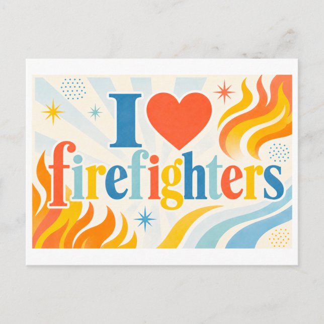 Postal "Me [Corazón] Bomberos" (Anverso)