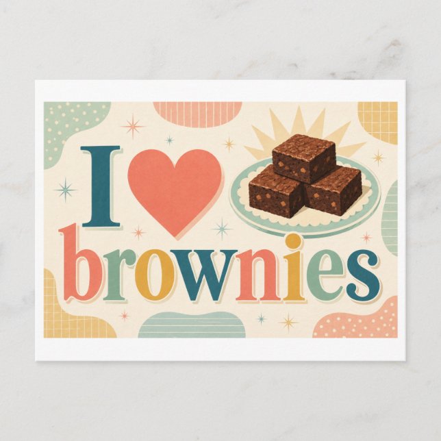 Postal "Me [Corazón] Brownies" (Anverso)