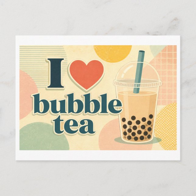Postal "Me [Corazón] Bubble Tea" (Anverso)