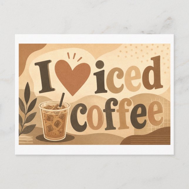 Postal "Me [Corazón] Café Helado" (Anverso)