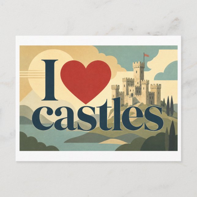 Postal "Me [Corazón] Castillos" (Anverso)