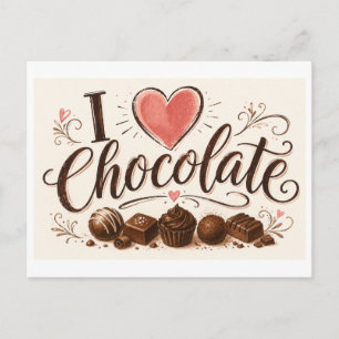 Postal "Me [Corazón] Chocolate"