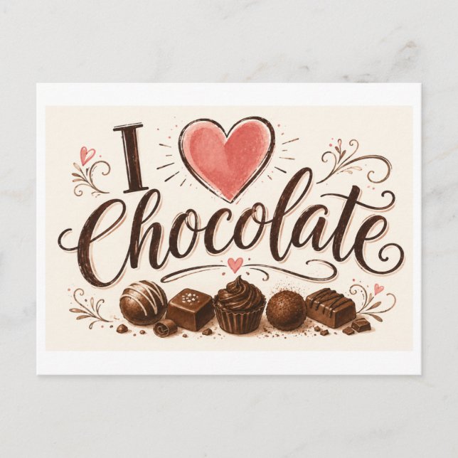 Postal "Me [Corazón] Chocolate" (Anverso)