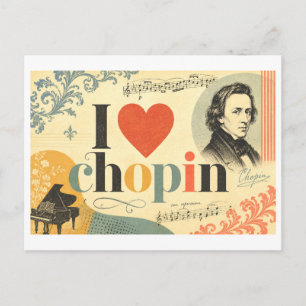 Postal "Me [Corazón] Chopin"
