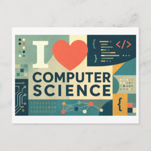 Postal "Me [Corazón] Ciencias de la Computación"