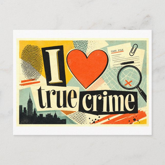 Postal "Me [Corazón] Crímenes Reales" (Anverso)