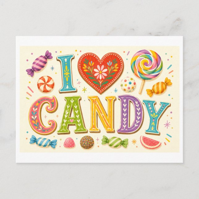 Postal "Me [Corazón] Dulces" (Anverso)