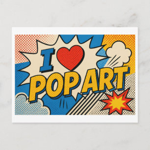 Postal "Me [Corazón] el arte pop"