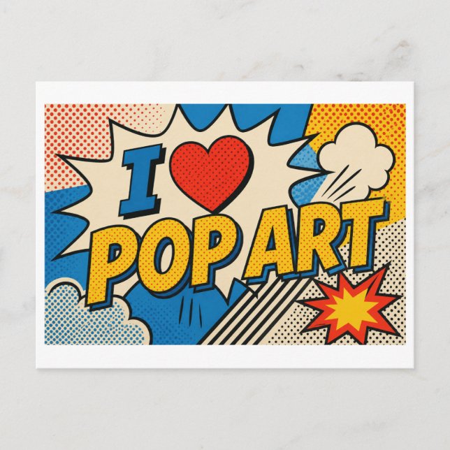 Postal "Me [Corazón] el arte pop" (Anverso)