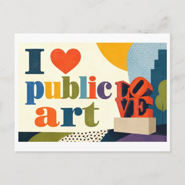 Postal "Me [Corazón] el Arte Público" (Anverso)