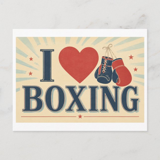 Postal "Me [Corazón] el Boxeo" (Anverso)