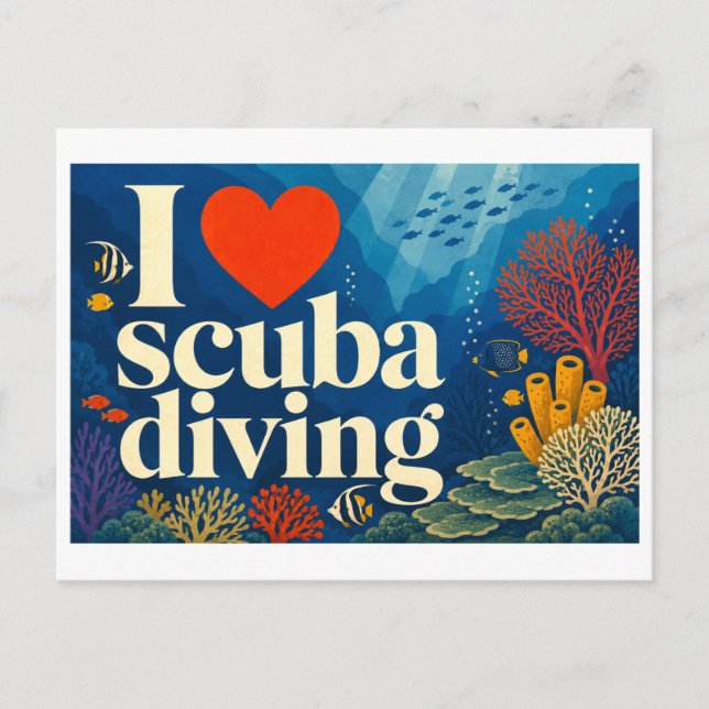 Postal "Me [Corazón] el buceo" (Anverso)