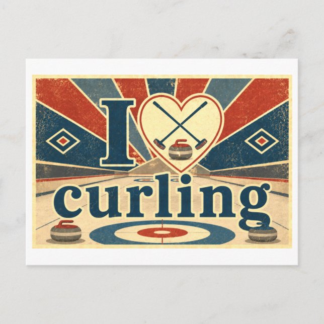 Postal "Me [Corazón] el Curling" (Anverso)