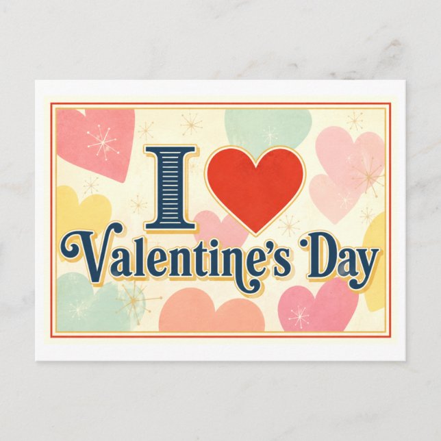 Postal "Me [Corazón] el Día de San Valentín" (Anverso)