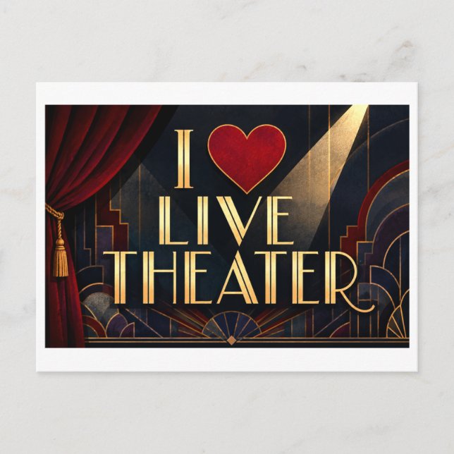 Postal "Me [Corazón] el Teatro en Vivo" (Anverso)