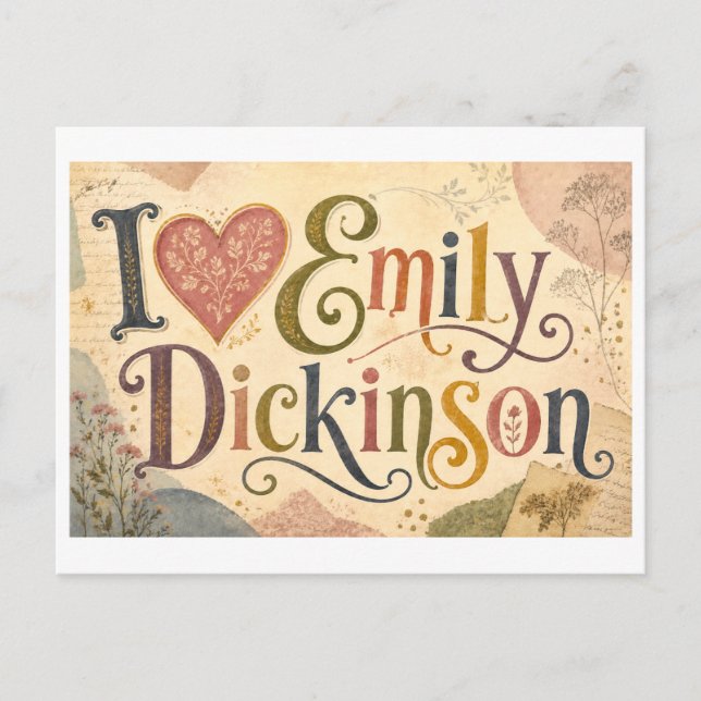 Postal "Me [Corazón] Emily Dickinson" (Anverso)