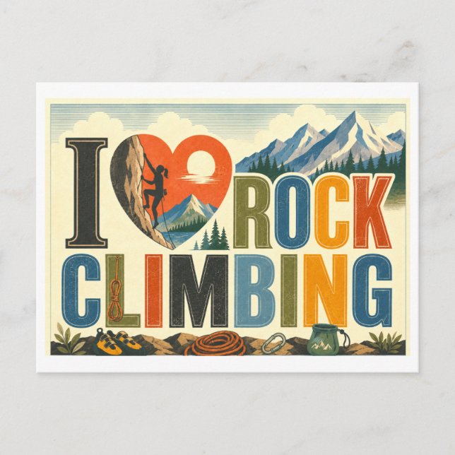 Postal "Me [Corazón] Escalada en Roca" (Anverso)