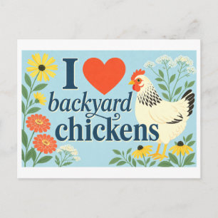 Postal "Me [Corazón] Gallinas de Corral"