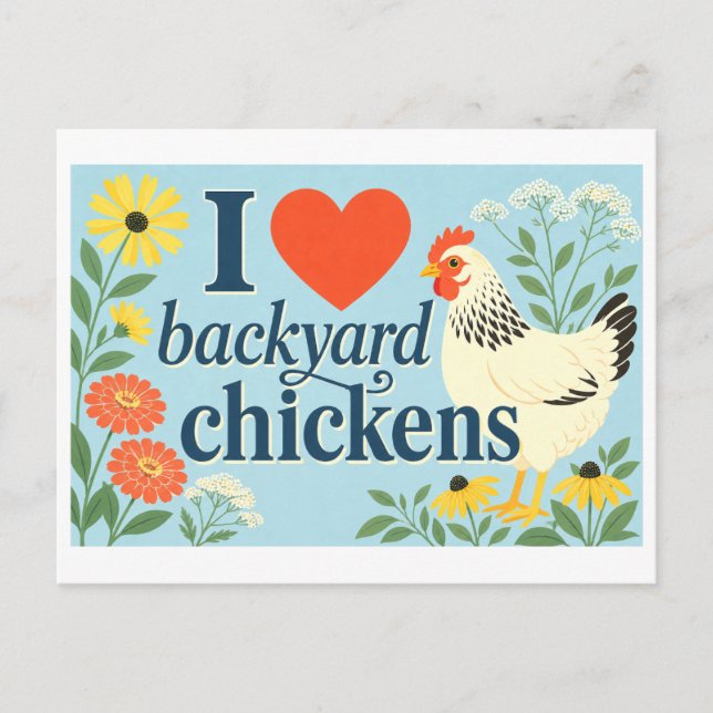 Postal "Me [Corazón] Gallinas de Corral" (Anverso)