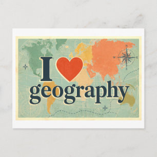 Postal "Me [Corazón] Geografía"