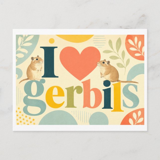 Postal "Me [Corazón] Gerbils" (Anverso)