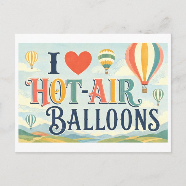 Postal "Me [Corazón] Globos Aerostáticos" (Anverso)