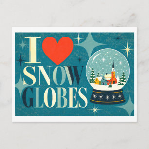 Postal "Me [Corazón] Globos de Nieve"