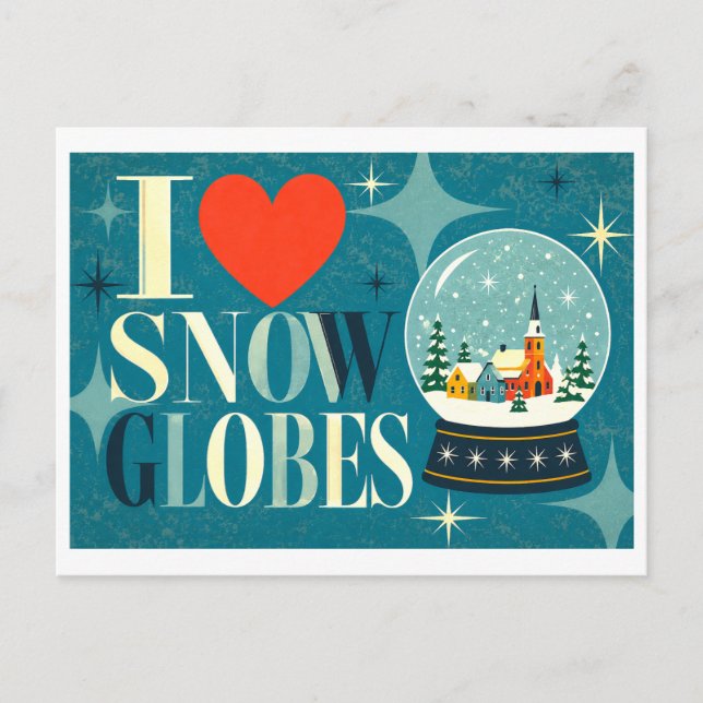 Postal "Me [Corazón] Globos de Nieve" (Anverso)