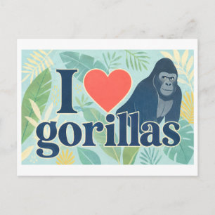 Postal "Me [Corazón] Gorilas"