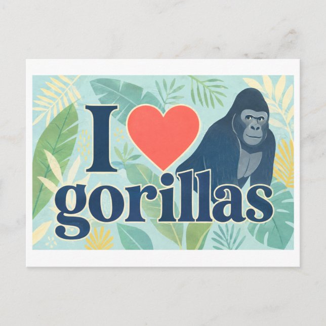 Postal "Me [Corazón] Gorilas" (Anverso)