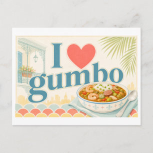 Postal "Me [Corazón] Gumbo"