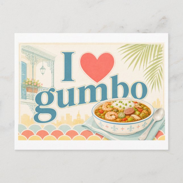 Postal "Me [Corazón] Gumbo" (Anverso)