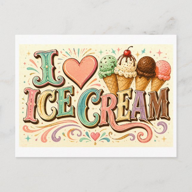 Postal "Me [Corazón] Helado" (Anverso)
