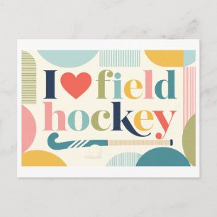 Postal "Me [Corazón] Hockey Sobre Césped"
