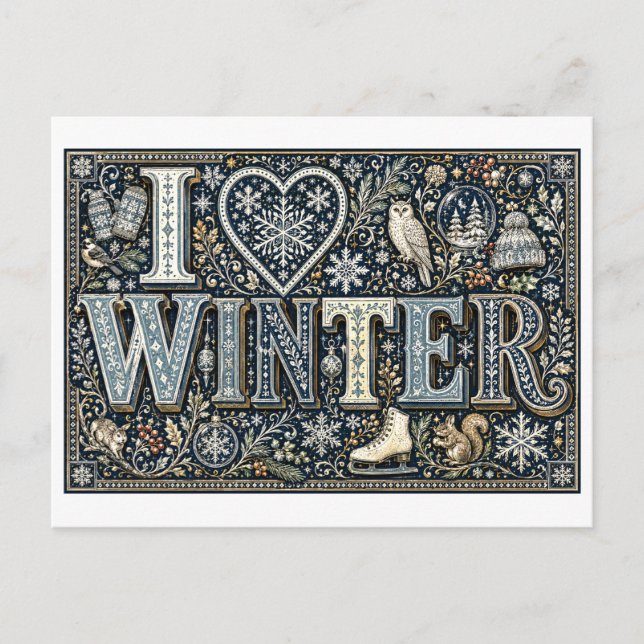 Postal "Me [Corazón] Invierno" (Anverso)