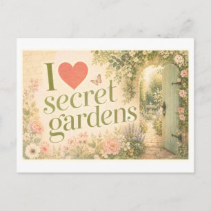 Postal "Me [Corazón] Jardines Secretos"
