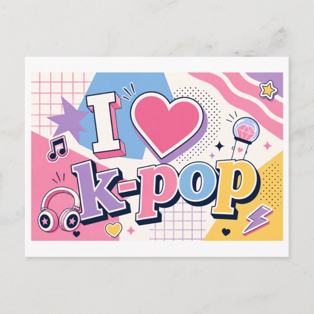 Postal "Me [Corazón] K-Pop" (Anverso)