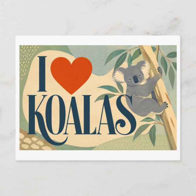 Postal "Me [Corazón] Koalas" (Anverso)