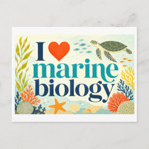Postal "Me [Corazón] la Biología Marina"
