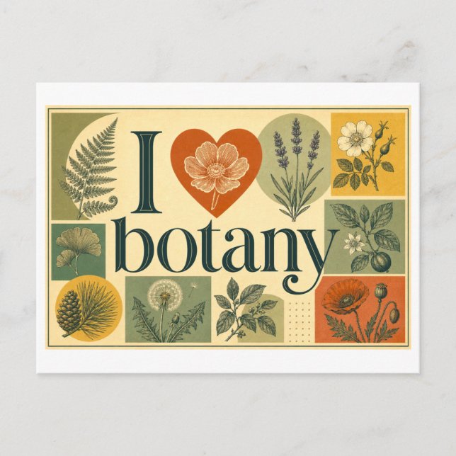 Postal "Me [Corazón] la Botánica" (Anverso)