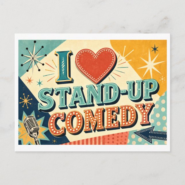 Postal "Me [Corazón] la comedia en vivo" (Anverso)