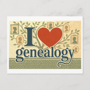 Postal "Me [Corazón] la Genealogía"
