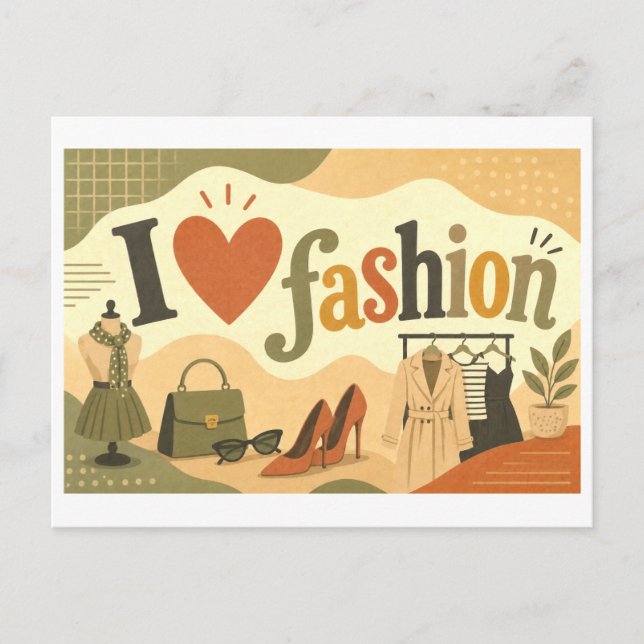 Postal "Me [Corazón] la Moda" (Anverso)