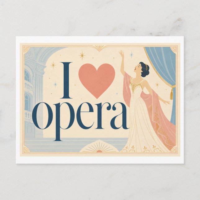Postal "Me [Corazón] la ópera" (Anverso)