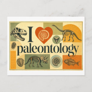 Postal "Me [Corazón] la Paleontología"