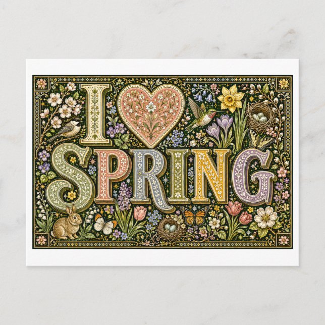 Postal "Me [Corazón] la Primavera" (Anverso)